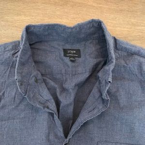 J Crew Chambray Button down Large Blue oxford